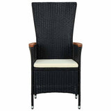Vidaxl tuinstoelen 2 st met kussens poly rattan zwart