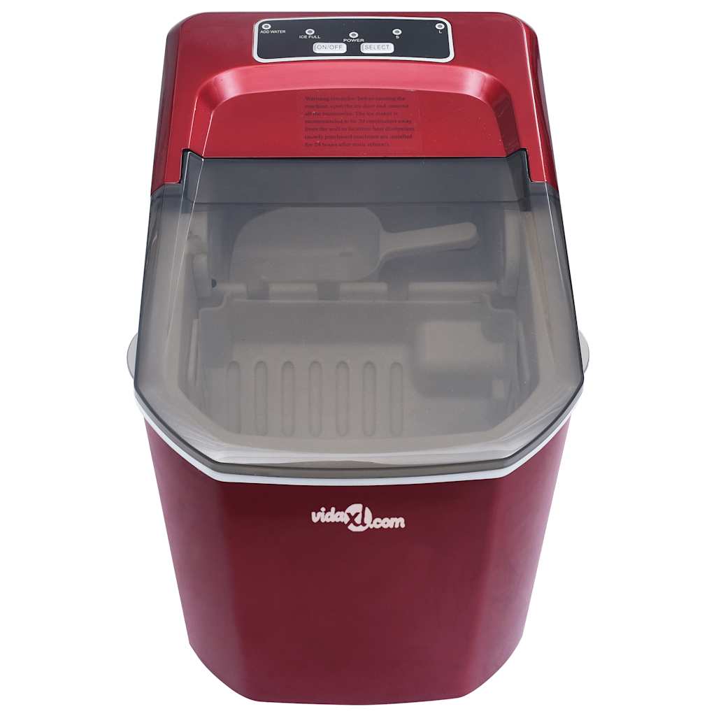 Vidaxl ijsblokjesmachine 1,4 l 15 kg 24 u rood