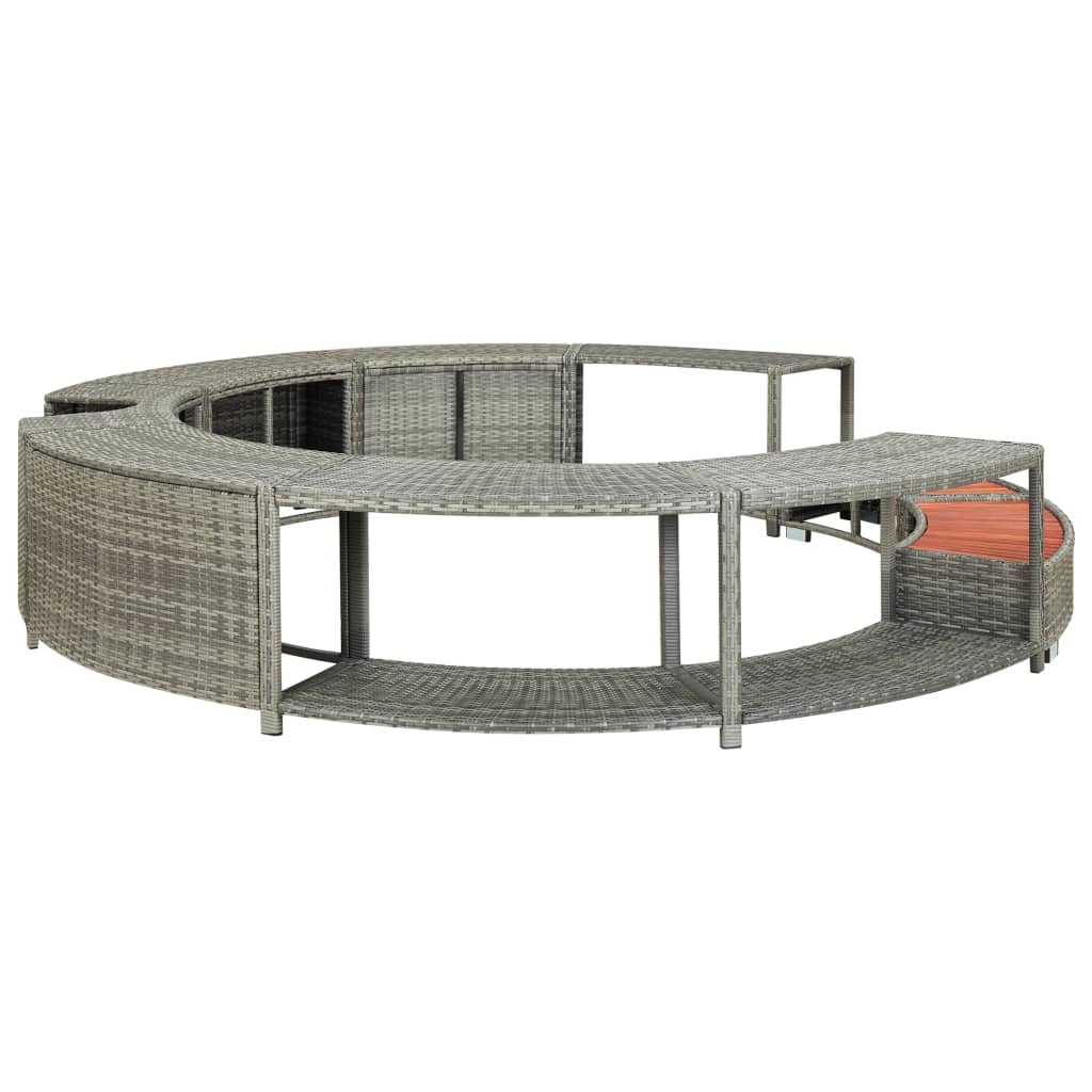 Vidaxl Hottub -mouw Poly Rattan Gray