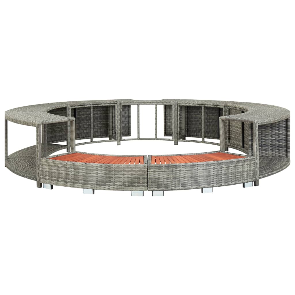 Vidaxl HottUb-Ombouw Poly Rattan Grey