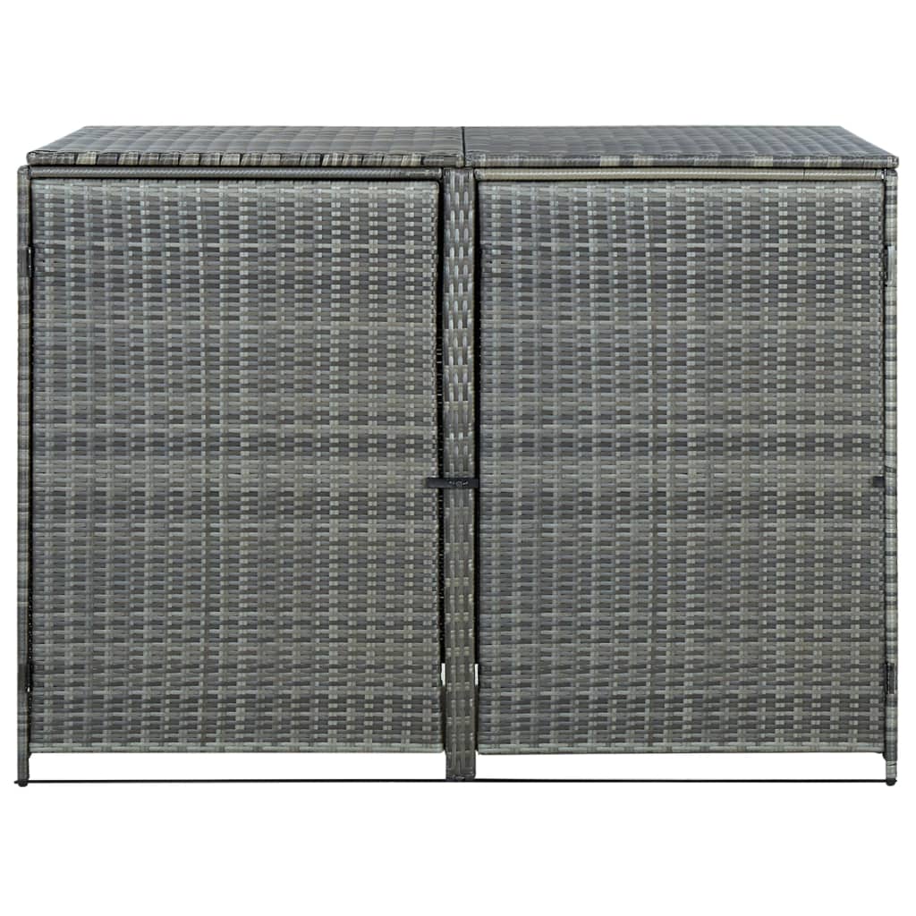 Vidaxl Container Storage Double 148x77x111 cm Poly Rattan Anthracite