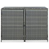 Vidaxl Container Storage Double 148x77x111 cm Poly Rattan Anthracite