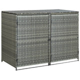 Vidaxl Container Storage Double 148x77x111 cm Poly Rattan Anthracite