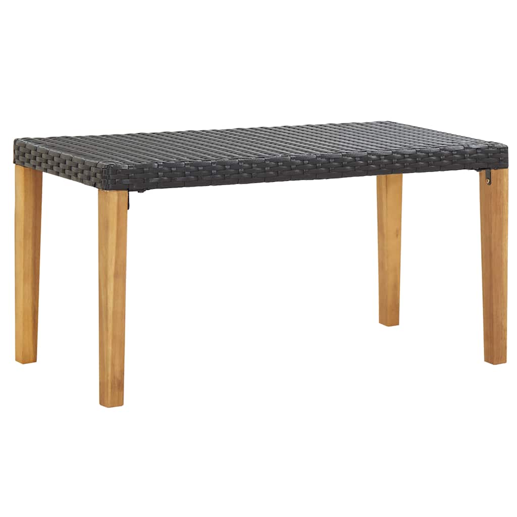 Vidaxl tuinbank 120 cm poly rattan en massief acaciahout zwart