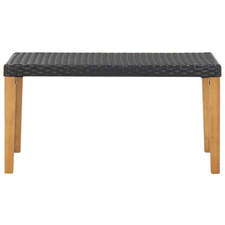 Vidaxl tuinbank 120 cm poly rattan en massief acaciahout zwart