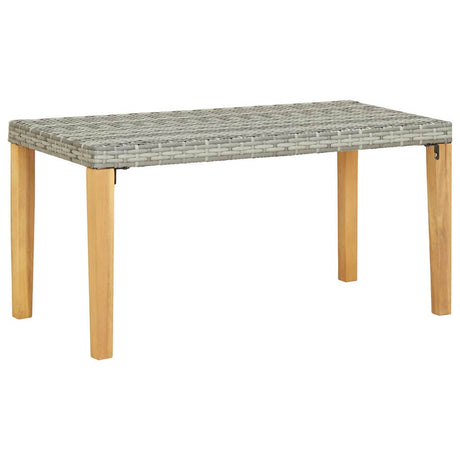 Vidaxl tuinbank 120 cm poly rattan en massief acaciahout grijs