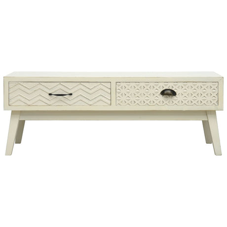 Vidaxl salontafel met 2 lades 110x50x40 cm bewerkt hout grijs