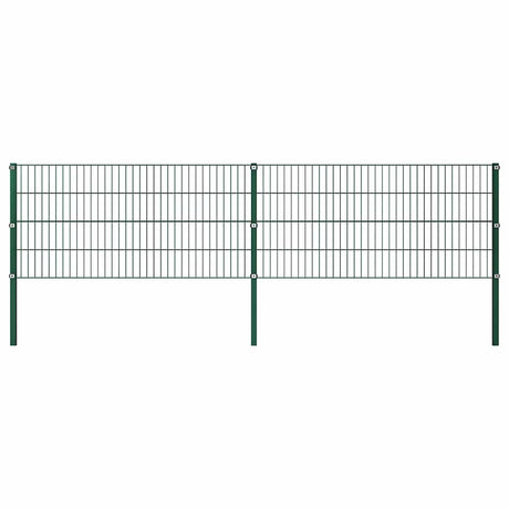 Vidaxl schuttingpaneel met palen ijzer 349x80 cm groen