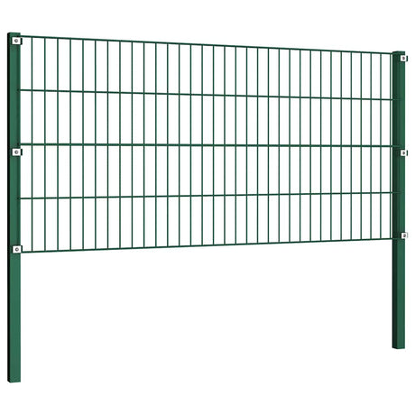 Vidaxl schuttingpaneel met palen ijzer 349x80 cm groen