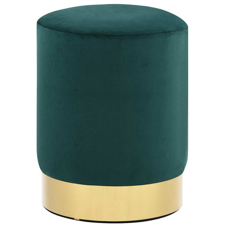 Vidaxl kruk fluweel 28 x 36 cm donkergroen en goudkleurig