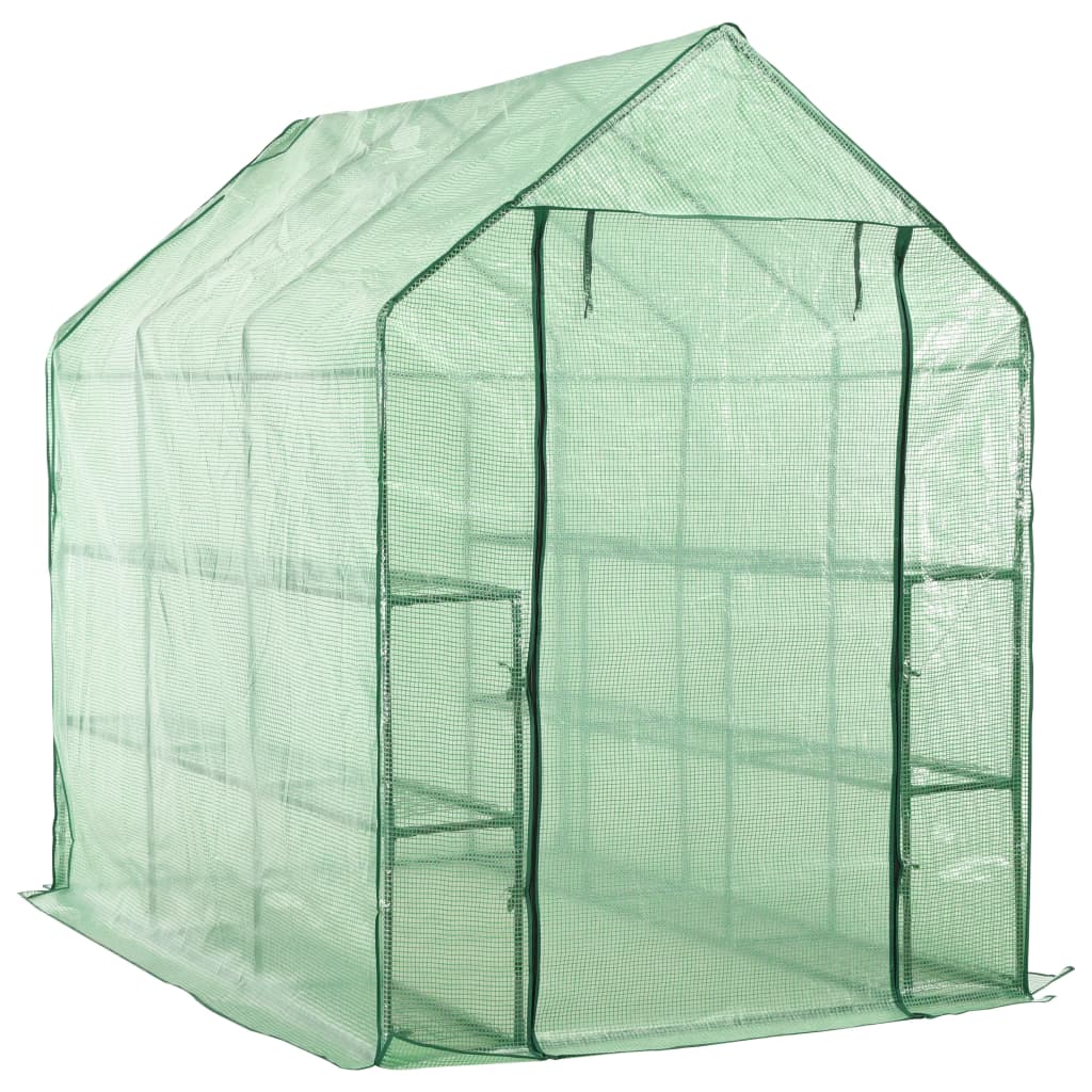 Vidaxl Walk -in greenhouse with 12 shelves 143x214x196 cm steel