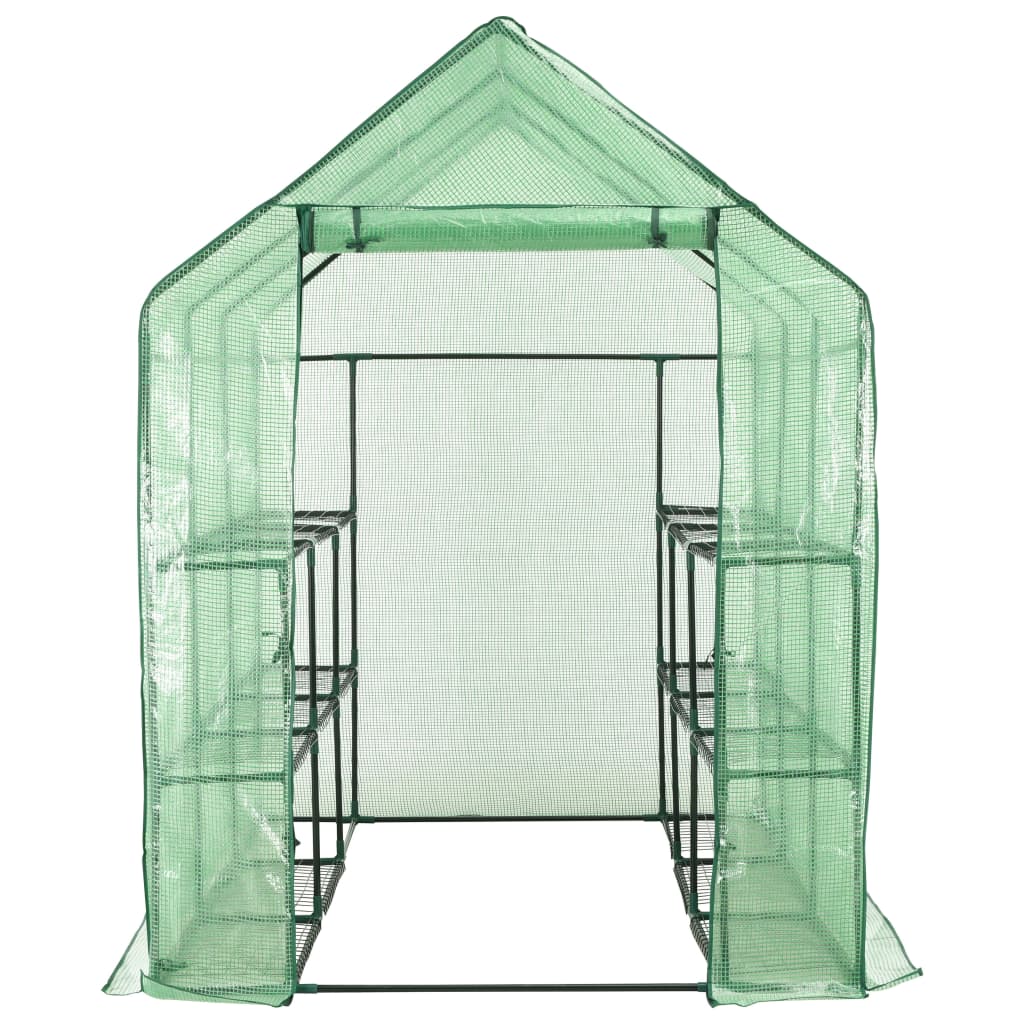 Vidaxl Walk -in Greenhouse z 12 półkami 143x214x196 cm Steel