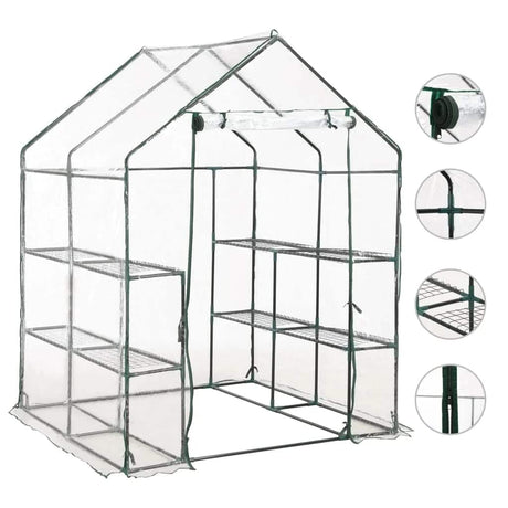 Vidaxl Tuinkas mit 8 Regalen 143x143x195 cm