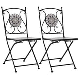 Vidaxl bistrostoelen mozaïek 2 st grijs