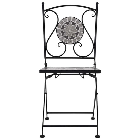 Vidaxl bistrostoelen mozaïek 2 st grijs