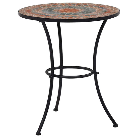 Vidaxl bistrotafel mozaïek 60 cm keramiek oranje en grijs