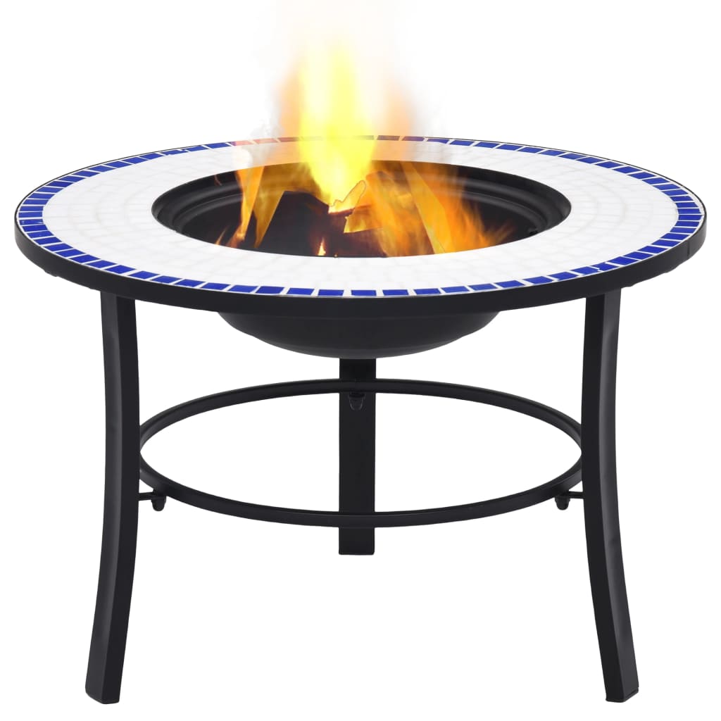 Vidaxl Fire Bowl Mosaic 68 cm Keramikblau und Weiß