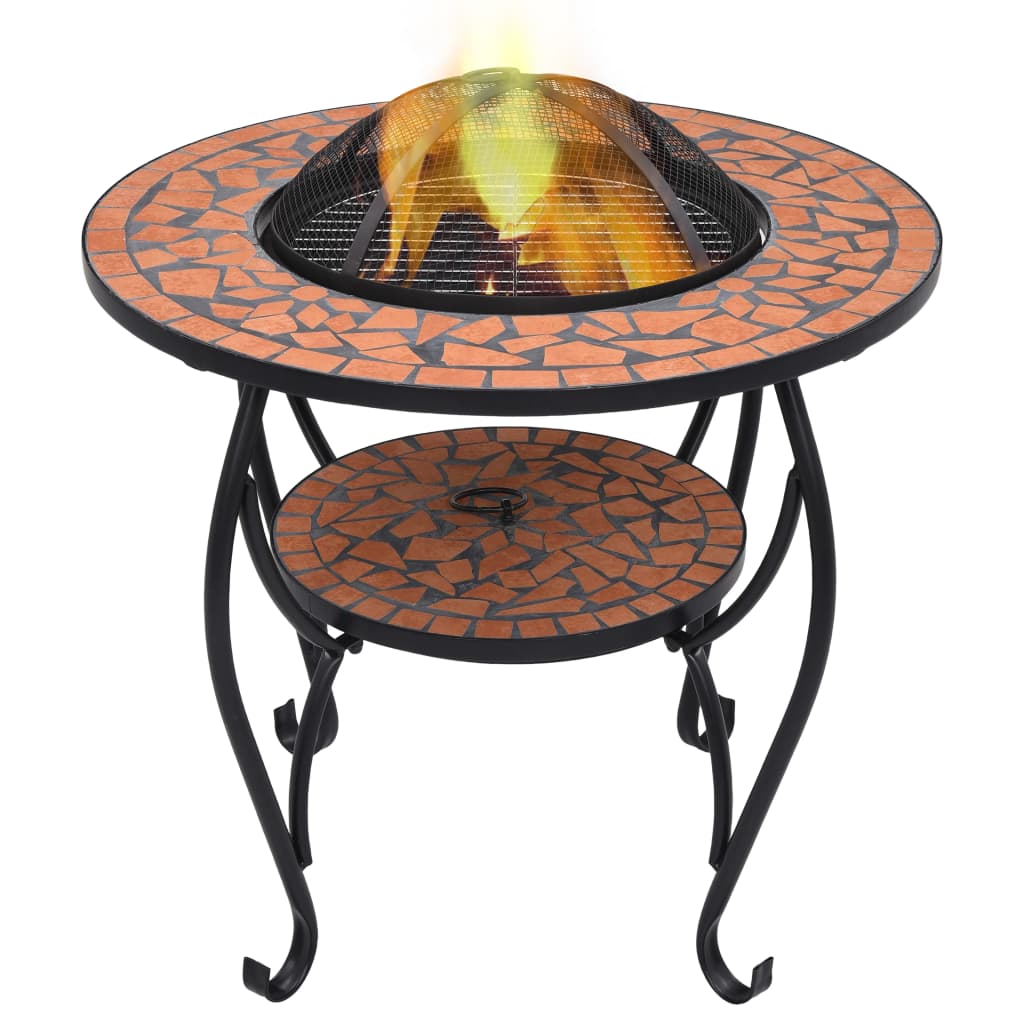 Vidaxl Fire Table Mosaic 68 cm Ceramic Terracotta -Colored