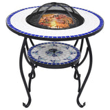 Vidaxl Fire Table Mosaic 68 cm keramická modrá a bílá