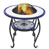 Vidaxl Fire Table Mosaic 68 cm keramická modrá a bílá