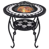 Vidaxl Fire Table Mosaic 68 cm ceramiczny czarno -biały