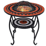 VIDAXL FIRE TABELLE MOSAIC 68 cm Keramik Terrakotta -geläutet und weiß
