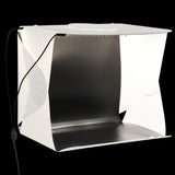 Scatola di registratore fotografico Vidaxl con LED pieghevole 40x34x37 cm di plastica bianco