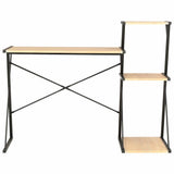 Vidaxl bureau met schap 116x50x93 cm zwart en eikenkleurig