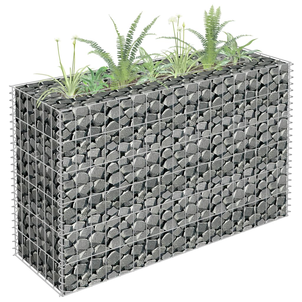 Bidaxl Gabion Planter Inged 90x30x60 cm Galvaniserat stål