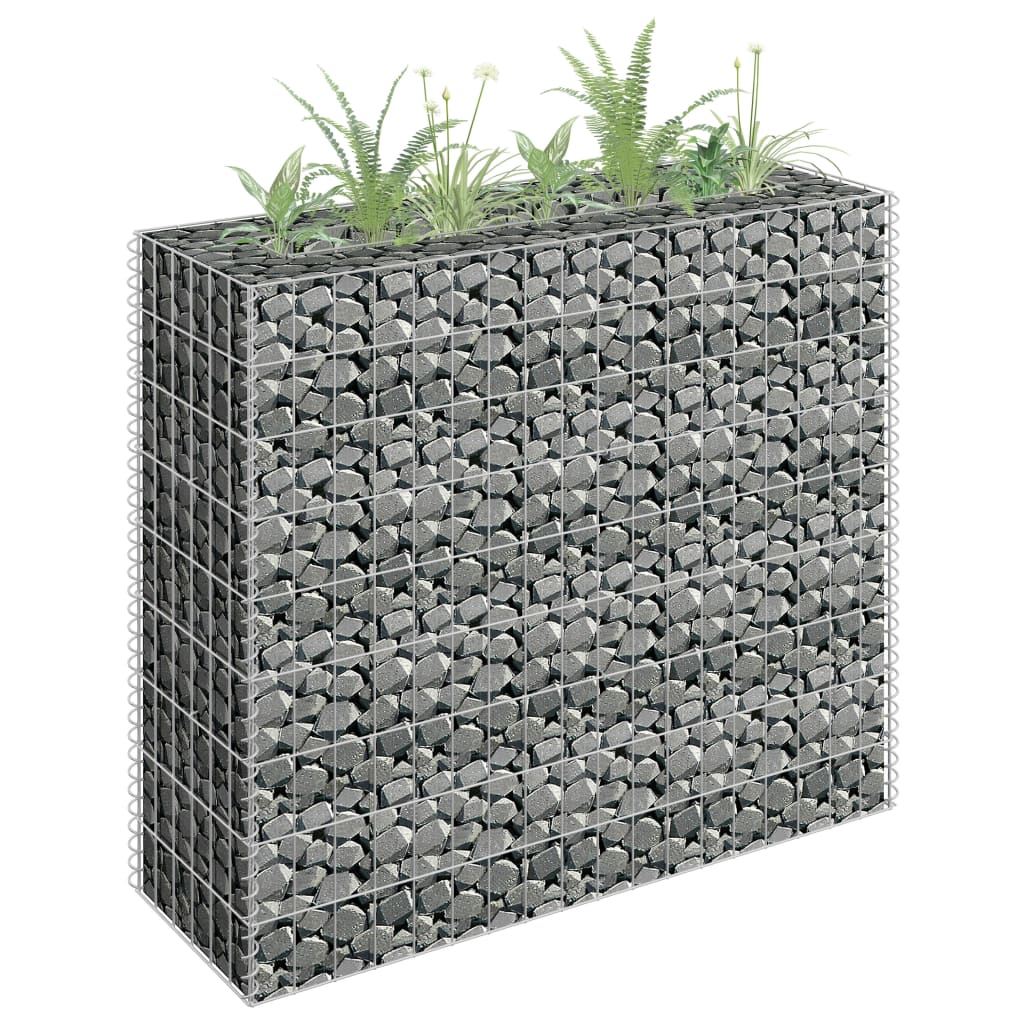 Vidaxl Gabion Planter Inged 90x30x90 cm Galvaniserat stål