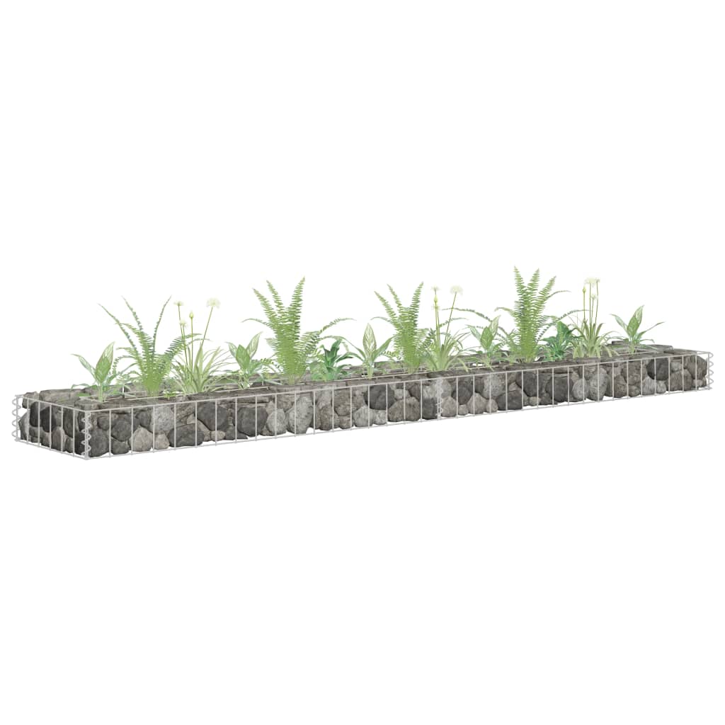 Vidaxl Gabion Planter elevado 180x30x10 cm de acero galvanizado