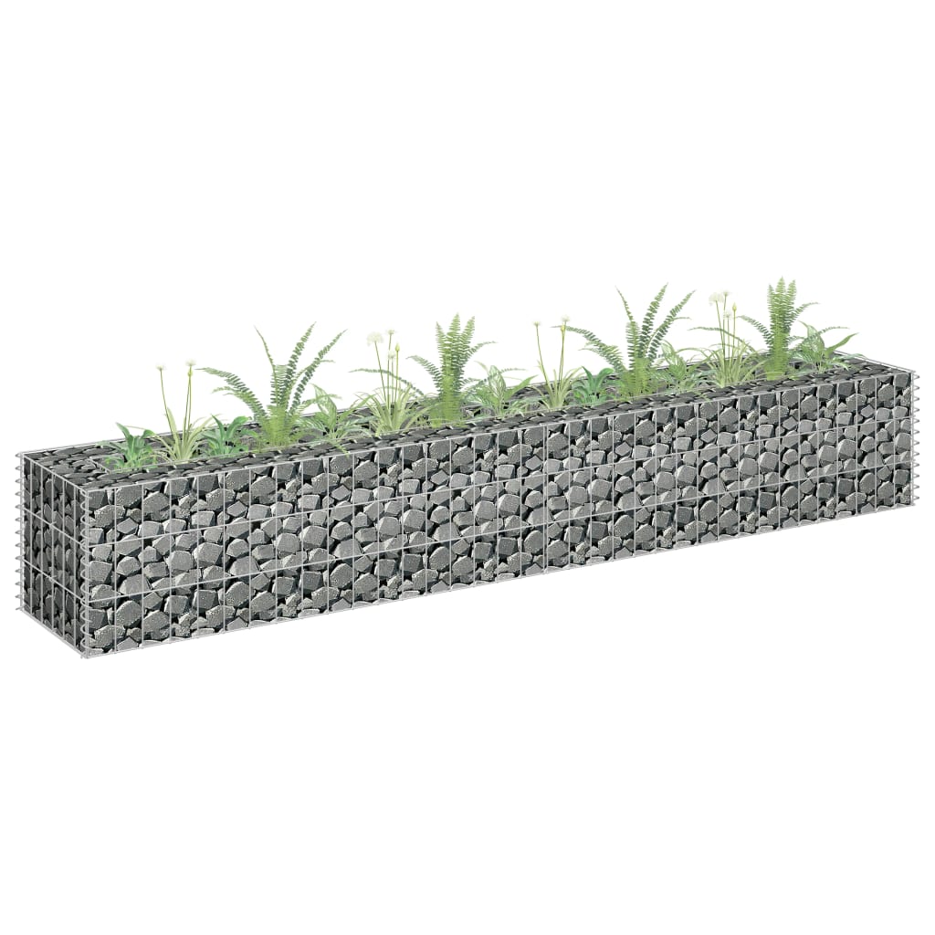 Vidaxl Gabion Planter hævet 180x30x30 cm galvaniseret stål