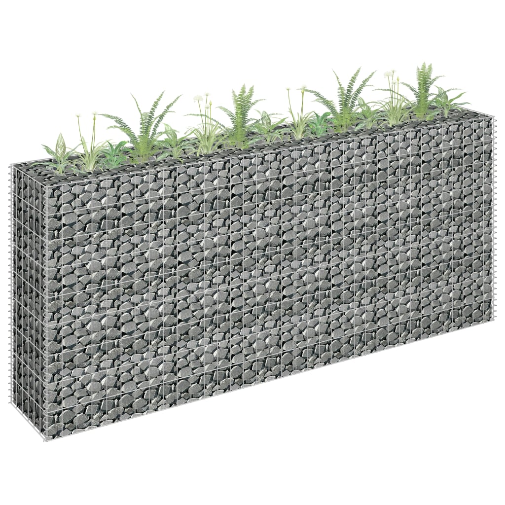 Vidaxl Gabion Planter hævet 180x30x90 cm galvaniseret stål