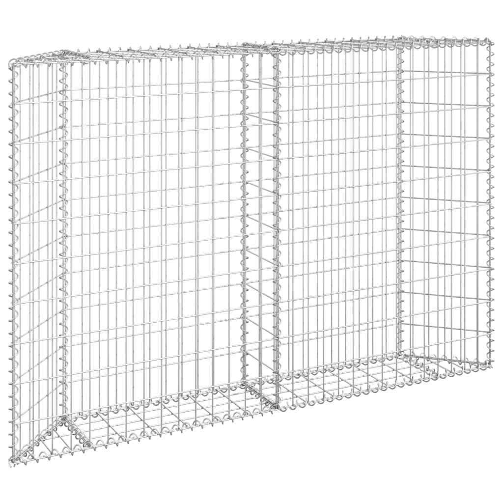 Trapecio de cubo de planificación de Gabion Vidaxl 150x20x100 cm de acero galvanizado