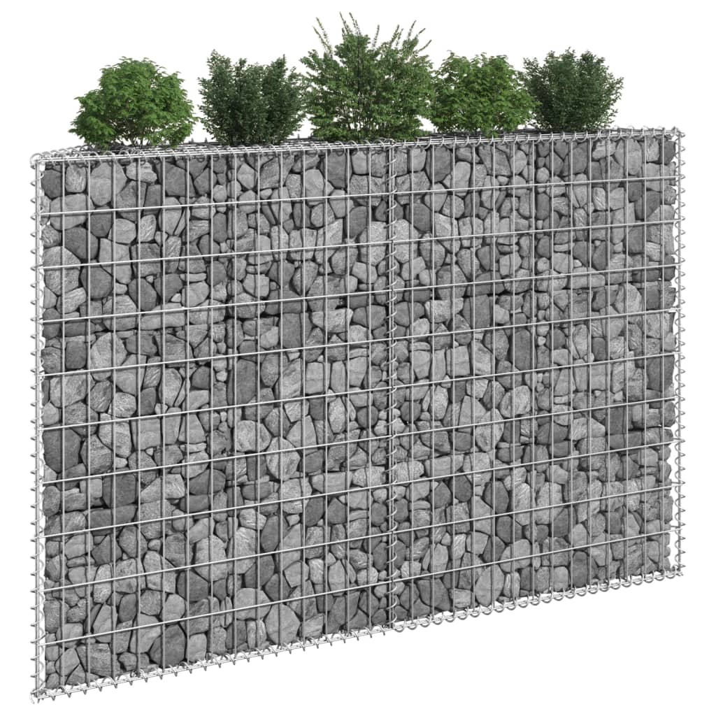 Trapecio de cubo de planificación de Gabion Vidaxl 150x20x100 cm de acero galvanizado