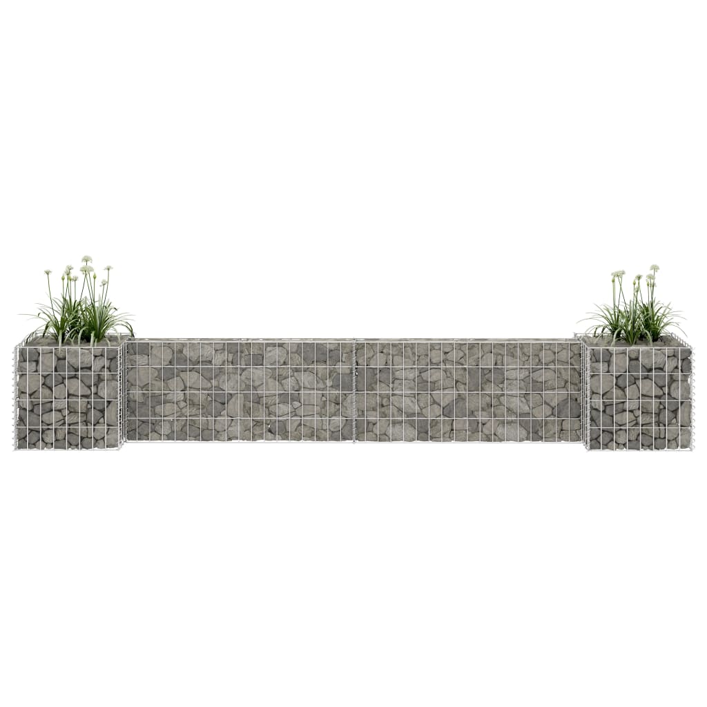 Vidaxl Gabion Planning Box w kształcie litery H 260x40x40 cm drut stalowy