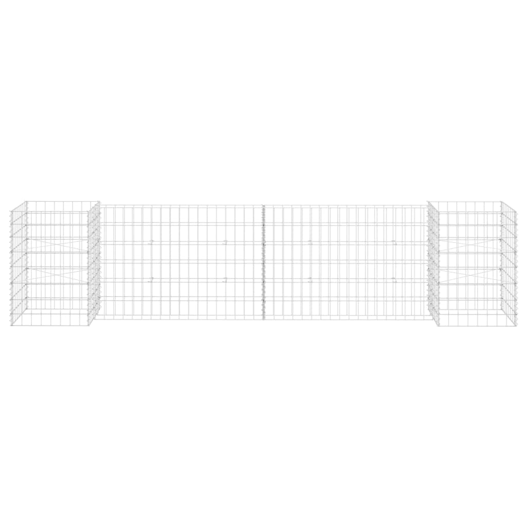 Vidaxl Gabion Planter H-formet 260x40x60 cm ståltråd