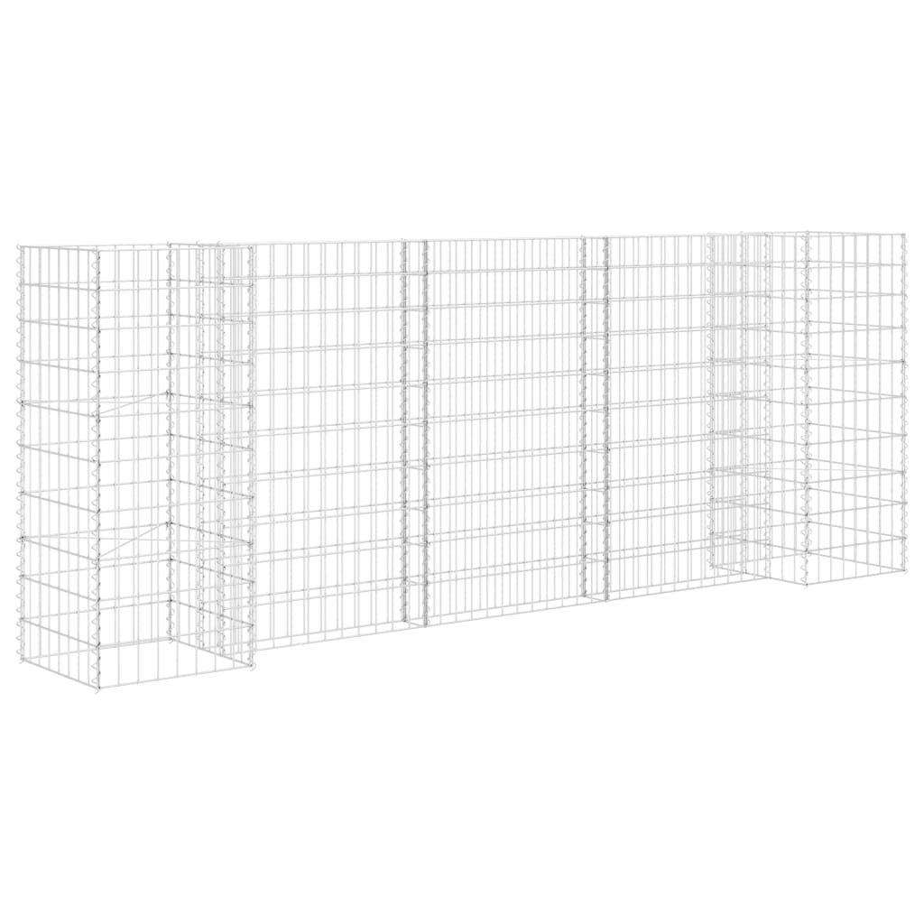 Vidaxl Gabion Planning Box w kształcie litery H 260x40x100 cm drut stalowy