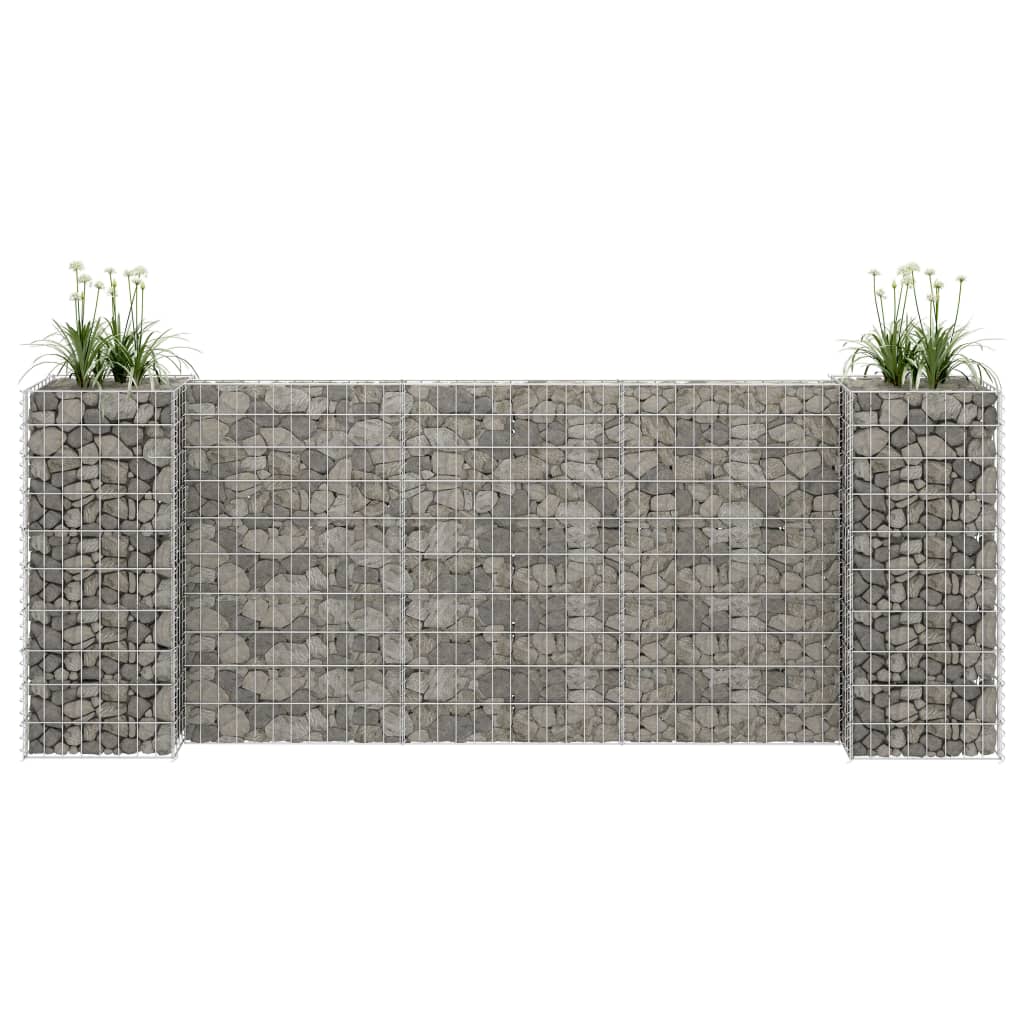 Vidaxl Gabion Planning Box w kształcie litery H 260x40x100 cm drut stalowy