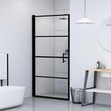 Vidaxl shower door 81x195 cm hardened glass black