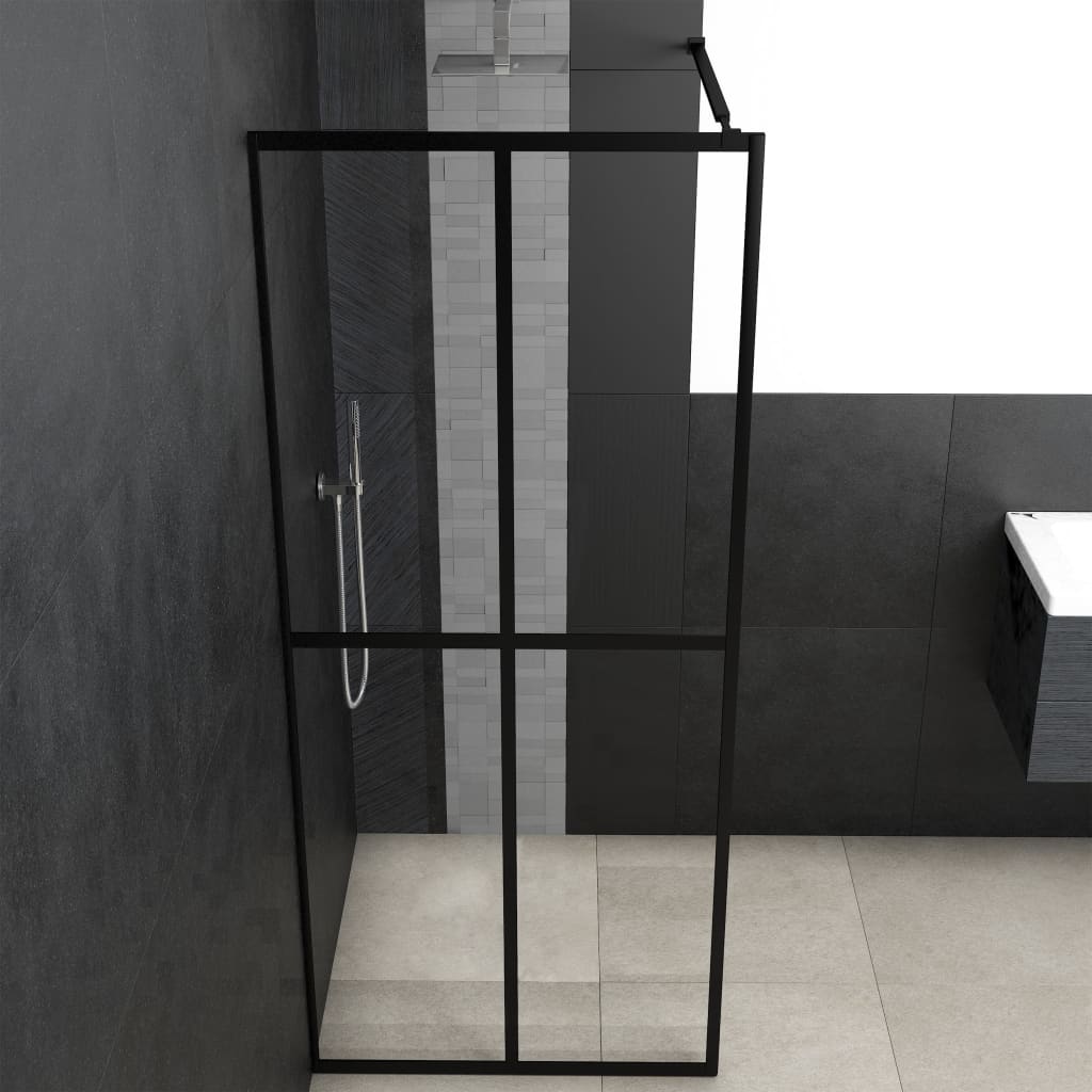 Vidaxl inloopdouchewand 80x195 cm transparant gehard glas