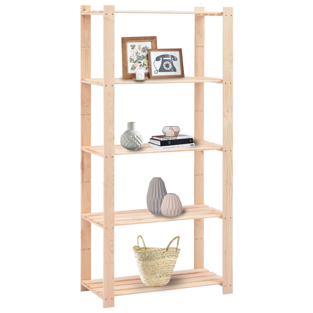 Vidaxl Storage Rack 5-lag 80x38x170 cm Solid Pine 250 kg