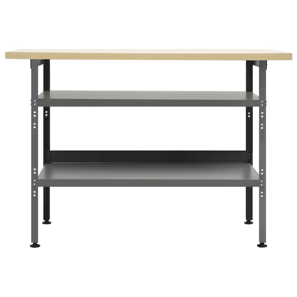 Vidaxl Workbench 120x60x85 cm Stahl Grey