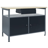 Vidaxl Workbench 120x60x85 cm Steel Black