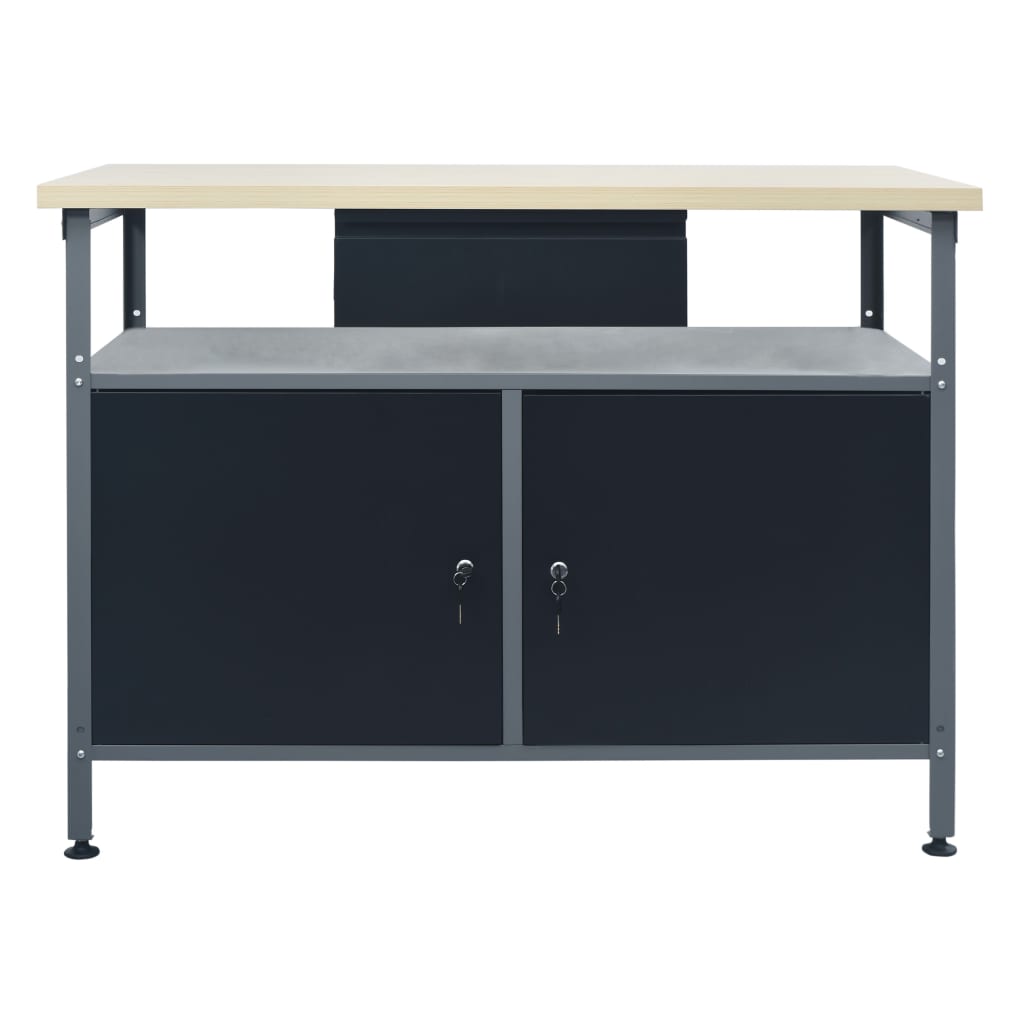 Vidaxl Workbench 120x60x85 cm en acier noir