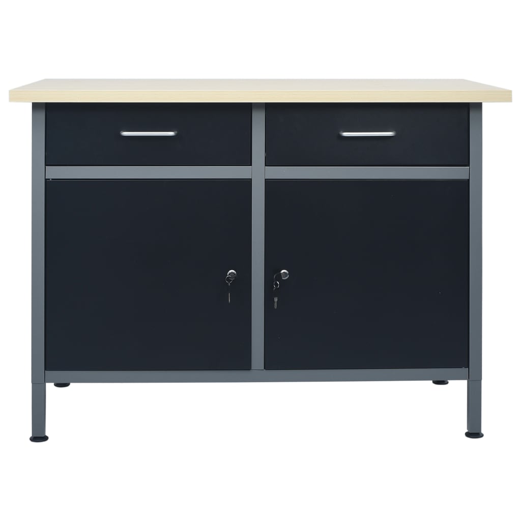 Vidaxl Workbench 120x60x85 cm in acciaio nero