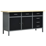 Vidaxl Workbench 160x60x85 cm in acciaio nero