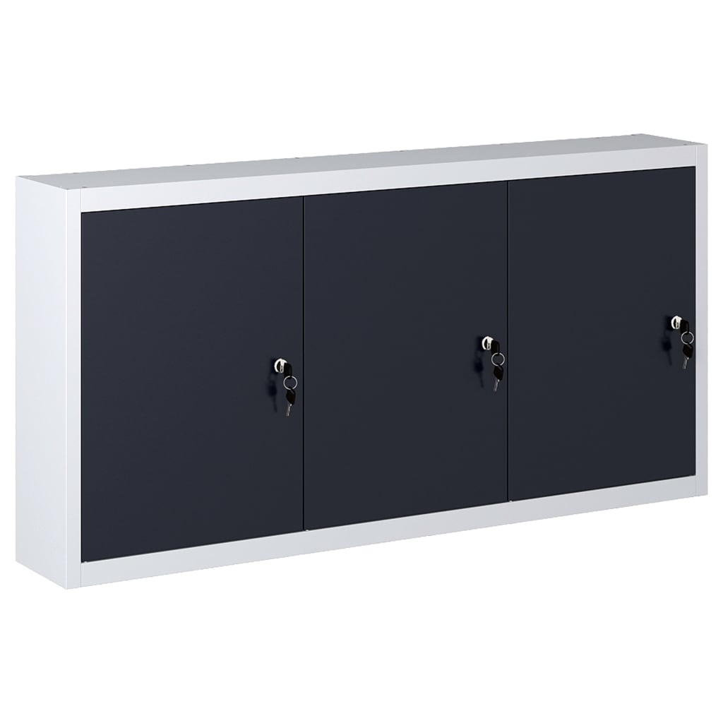 Gabinete de herramientas de Vidaxl para el metal de pared gris y negro