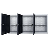 Armoire à outils Vidaxl pour le mur en métal gris et noir