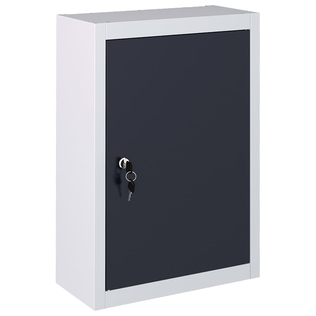 Armoire à outils Vidaxl pour le mur en métal gris et noir